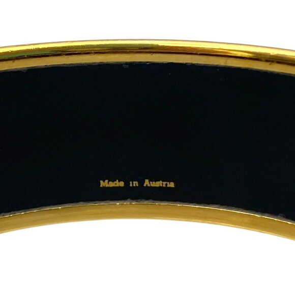 Hermes Tiger Bangle Bracelet Cloisonne Enamel Blue Gold Vintage Size 65 RARE! - Picture 6 of 9